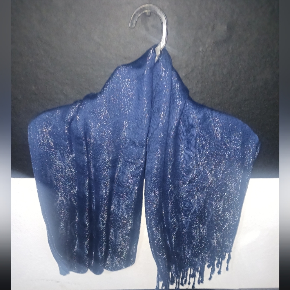 NEW Women Blue Printed Long Scarf - Picture 4 of 7